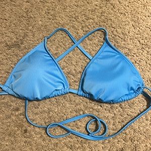 Blue padded bikini top from wild fable